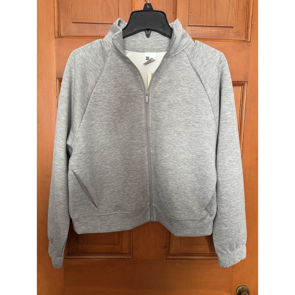 Women's All In Motion Gray Airy Sleek Full Zip Jacket Size Small NWT Ultra Soft